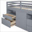 Lit mezzanine simple avec 4 tiroirs Pinewood - gris, sans sommier-992297255