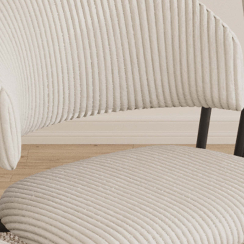 Chaises de salle à manger en velours côtelé, Blanc, 4