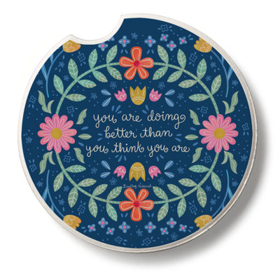 Sous-verre de voiture en pierre Blooming Bright