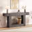 Modern Farmhouse Console Table with Built-in Power Outlet, Wood Sofa Table with Open Storage Compartment, Narrow Entryway Table for Living Room, Hallway-1719608645-1719608646