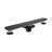 24 In.  Linear Grid Shower Drain With Leveling Feet And Flange In Matte Black