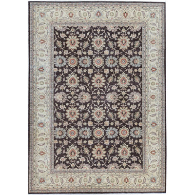 Ziegler Hand-Knotted High-Quality Black Area Rug