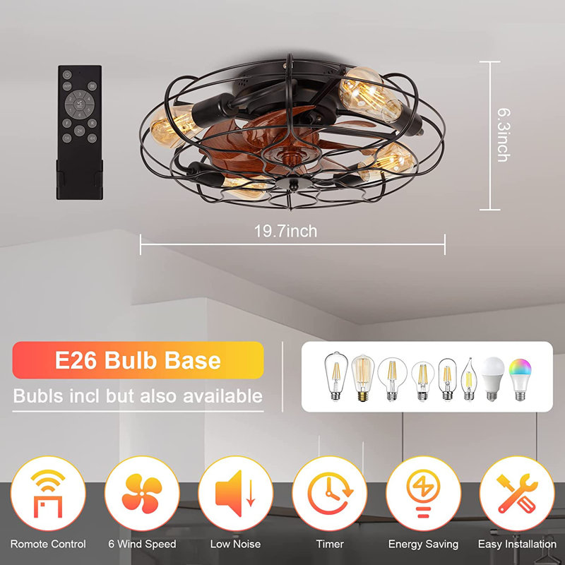 20'' Ceiling Fan with LED Lights
