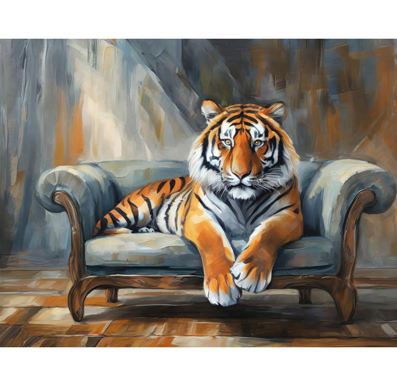 «Lion Couch 2» sur toile, H 20 po x l 24 po
