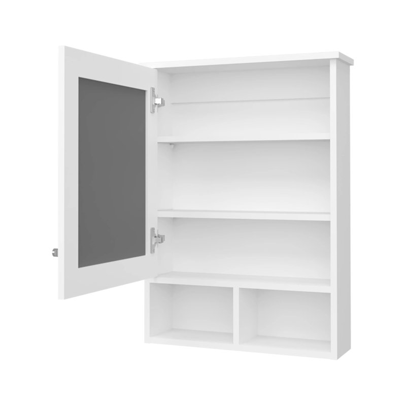 Armoire de salle de bain blanche avec miroir - idéale pour ranger des médicaments et garder un rangement mural élégant, Blanc