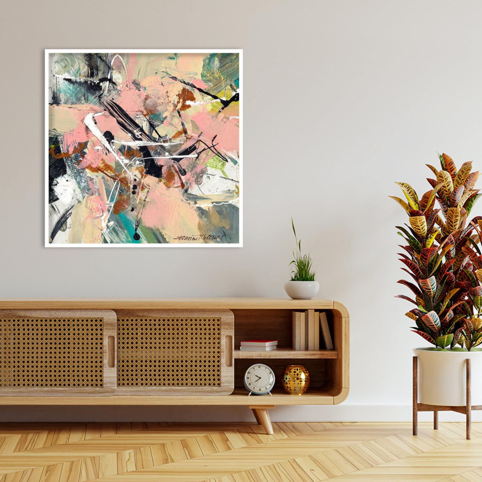 Sutter "Graceful" Print by Suzanne McCourt, 41" H x 41" W, White
