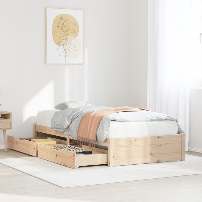 Solid Wood Storage Bed, Small Single (2'6)