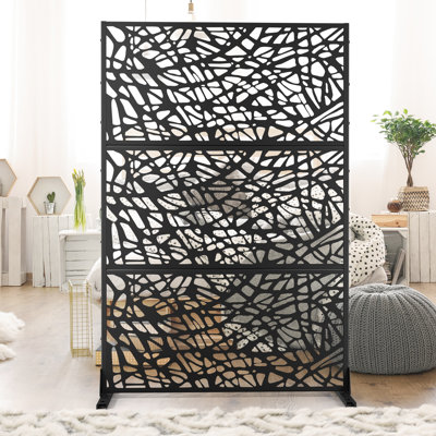 Metal Privacy Panel Set, 4’W x 6’H – Freestanding or Wall-Mount, Outdoor Privacy Screen for Indoor & Outdoor Use by UFURYRIDE