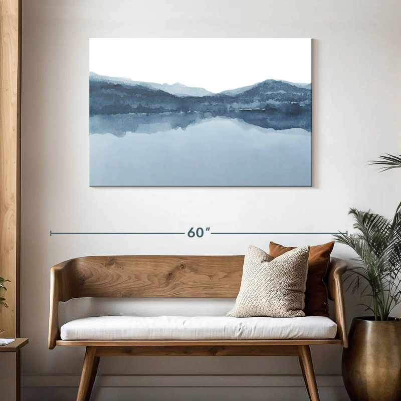 Aquarelle Avery III, nuances de bleu I, H 30 po x l 45 po