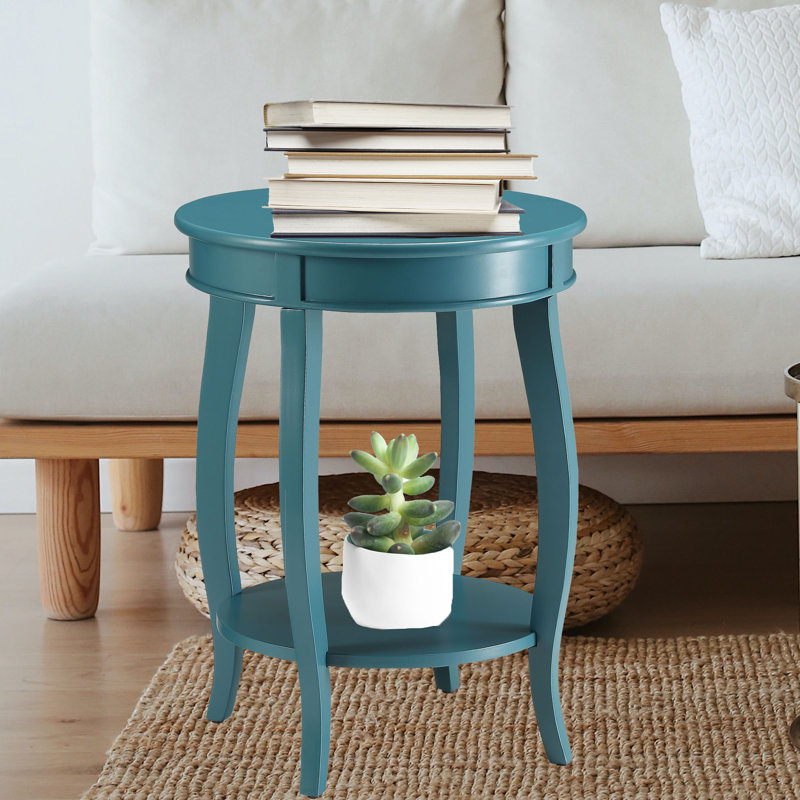 Table de bout avec rangement Kristian, Bleu sarcelle