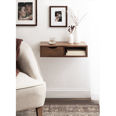 Byata Floating Wall Shelf Side Table with Drawer