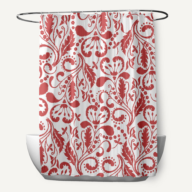 Rushford Floral Shower Curtain, Orange