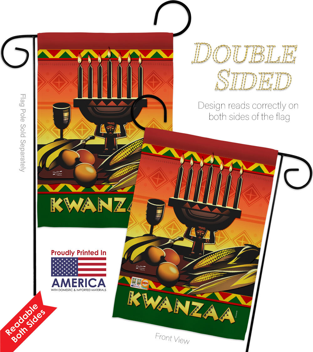 Angeleno Heritage Double Sided 18.5'' H x 13'' W Polyester Kwanzaa Flag ...