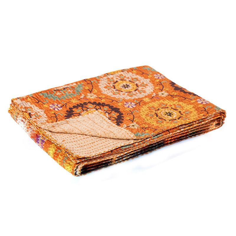 Kantha Knitted Throw Blanket