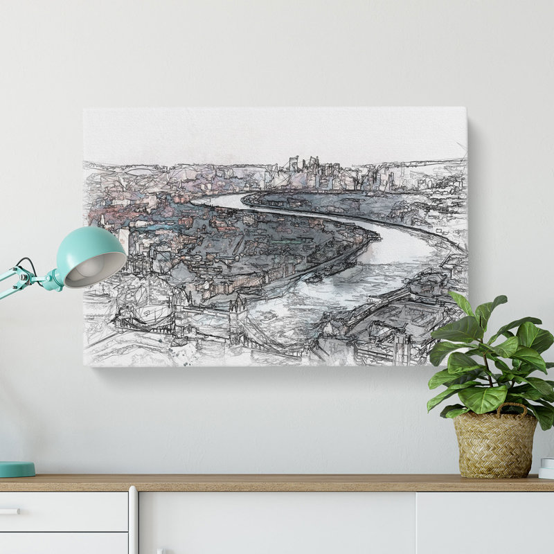 River Thames And London Skyline - Wrapped Canvas, 50cm H x 76cm W x 3cm D