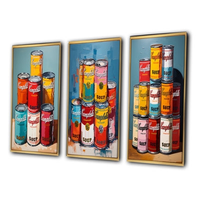 " Pop Art Campbells Soup " 3 - Pieces