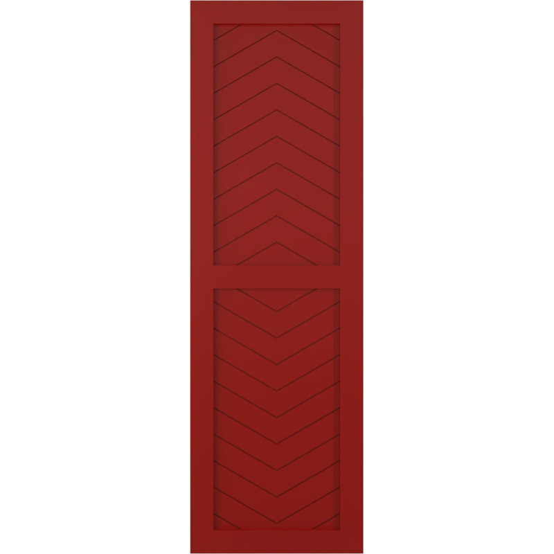 Volets à fixation fixe en PVC à deux panneaux de style moderne True Fit, 18", 29", Rouge feu