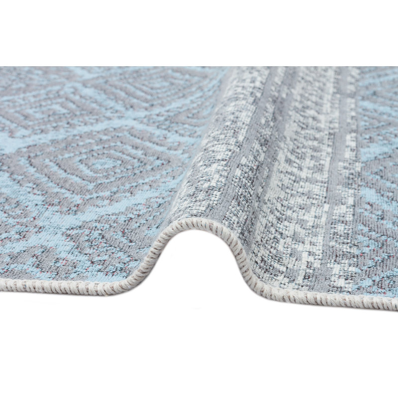 Tapis gris / violet Mesut, Rectangle 5 pi 3 po x 7 pi 7 po