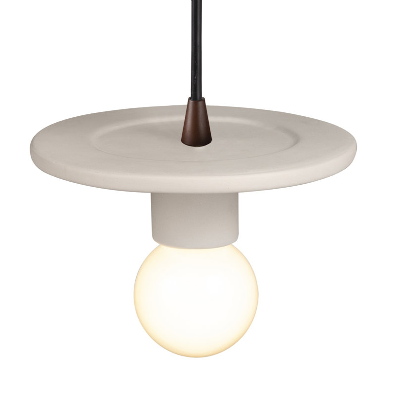 Luminaire suspendu à 1 lumière Leni, Bisque, Bronze foncé