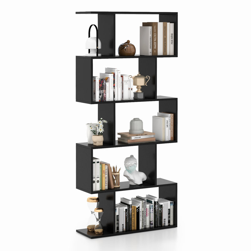 Monadono Geometric Bookcase, 62.2" H x 27.6" W  x 9.4" D