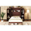 Full Size Bed With 2 Wardrobes, Multifunctional Foldable Bedframe, Walnut, Great For Guest Accommodation Built - In Wardrobes And Shelves, Platform Bedframe Room, Walnut Finish, Wood Construction-2139793956-2139793959