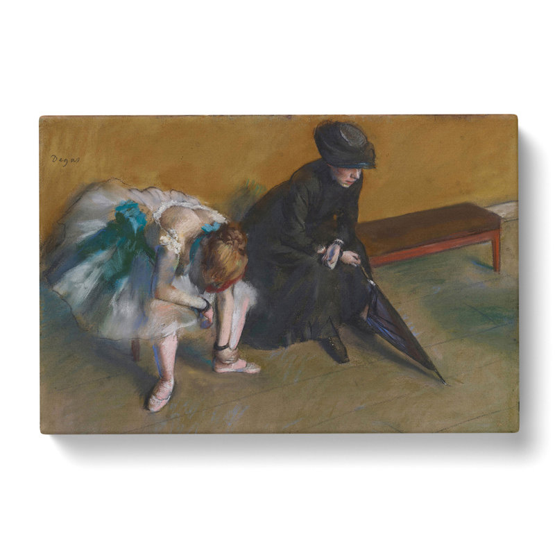 Ballet Ballerina Dancer Waiting by Edgar Degas - Wrapped Canvas, 35cm H x 50cm W x 3cm D