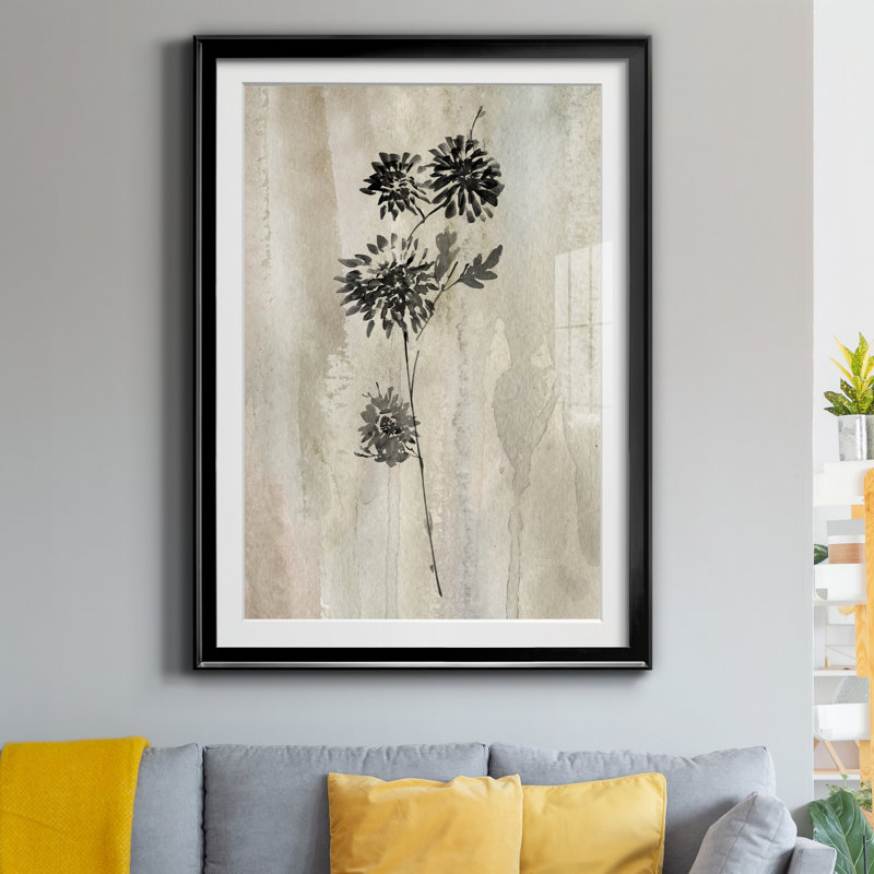 Sumi-E Silhouette IV - Cadre photo, reproduction d'art sur papier, Papier noir, H 22,5 po x l 30,5 po x P 1,5 po
