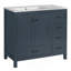 Ensemble de meuble-lavabo 36 po avec lavabo en céramique, armoire de rangement abondante, 2 portes à fermeture douce et 5 tiroirs