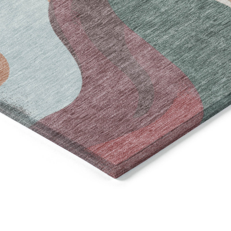 Tapis tourbillon intérieur / extérieur lavable à la machine Husby ACN2186, Rectangle 10 pi x 14 pi