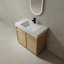 Meuble-lavabo autoportant avec lavabo en résine et 2 portes à fermeture en douceur, meuble-lavabo pour la maison, appartement
