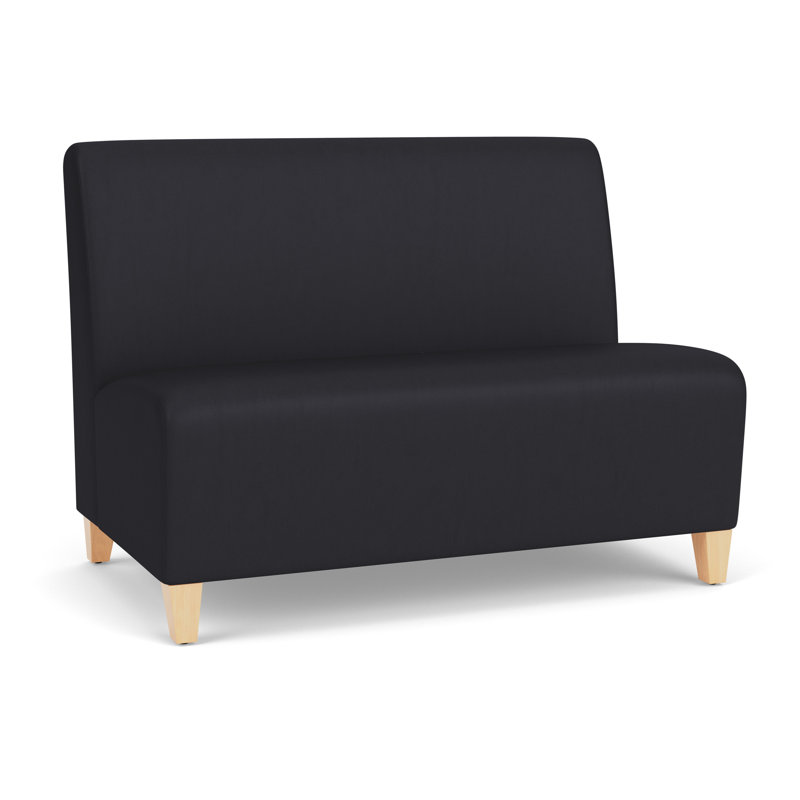 Causeuse sans accoudoirs Ravenna, Noir Patriot Plus, Bois naturel