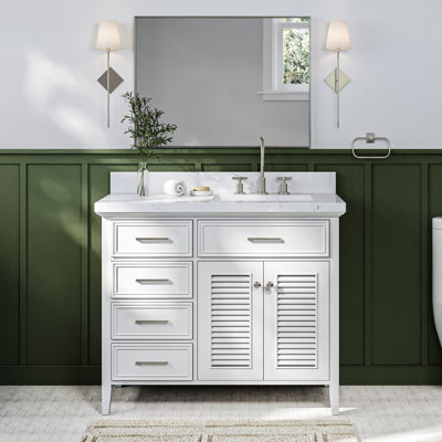 Meuble-lavabo simple 42,25 po avec comptoir en quartz Bodhin