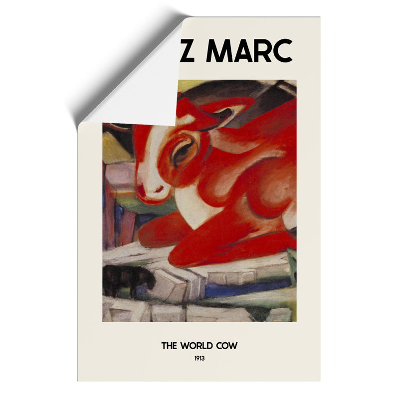The World Cow Print by Franz Marc - Frameless Print, 59cm H x 42cm W x 0.1cm D