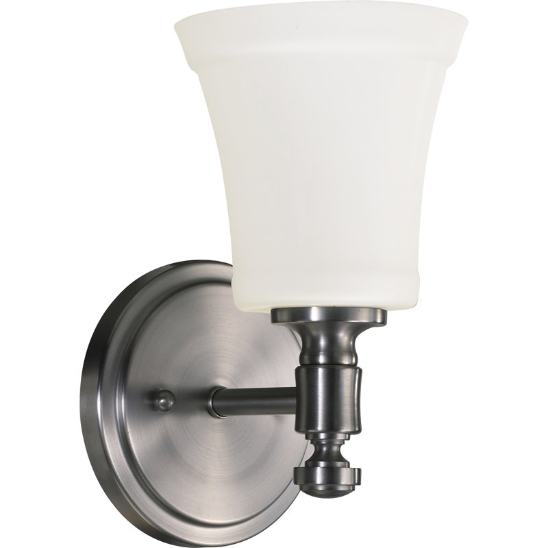 Heller Steel Armed Sconce, Satin Nickel