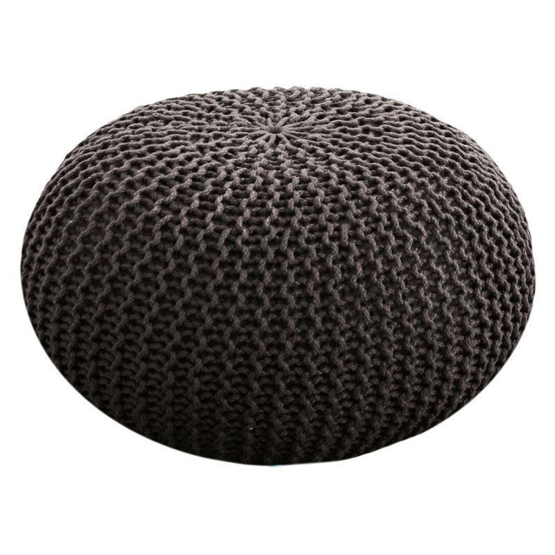 Iyana 55cm Wide Pouf Ottoman, Dark Grey