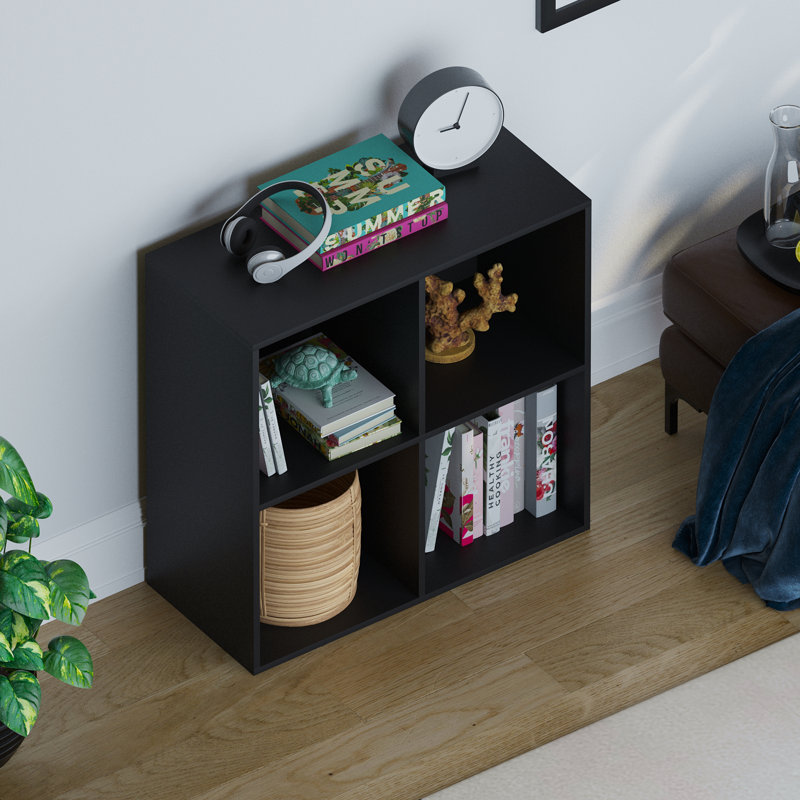 Oreland Cube Bookcase, Black, 64.5cm H x 65cm W x 29cm D