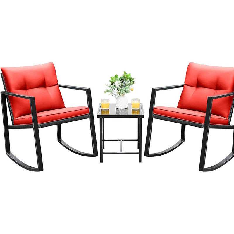 Ebern Designs 3 Piece Rocking Dining Sets, Outdoor Furniture Porch ...