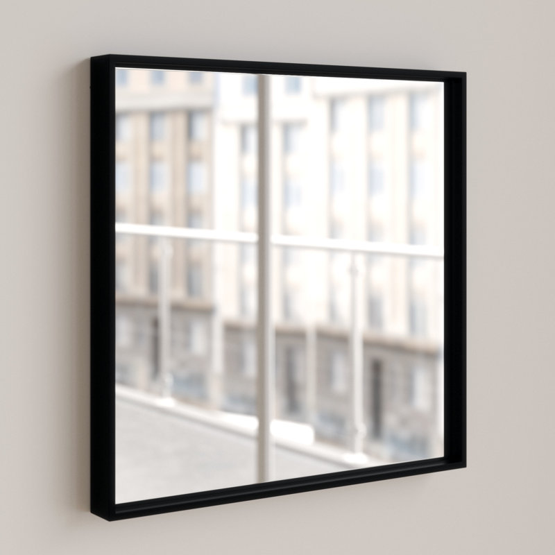 Alana Metal Flat Wall Mirror, 32cm H x 32cm W