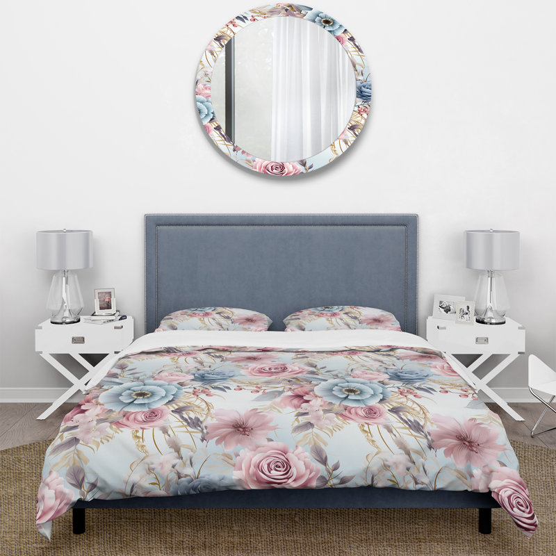 Ensemble de housse de couette rose et bleu Dreamcatchers Boho, Housse de couette pour très grand lit et 2 très