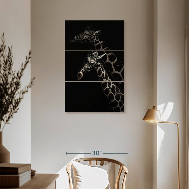 Brampt Two Masai Giraffes, 57" H x 36" W