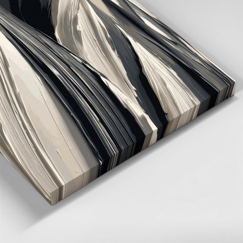 Art mural sur toile gris anthracite DiagonalStripes, H 16 po x l 16 po