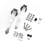 Brushed Nickel Arrow Design Non-Bypass Single Track Two Door Hardware Kit( Door Not Included)-36324591