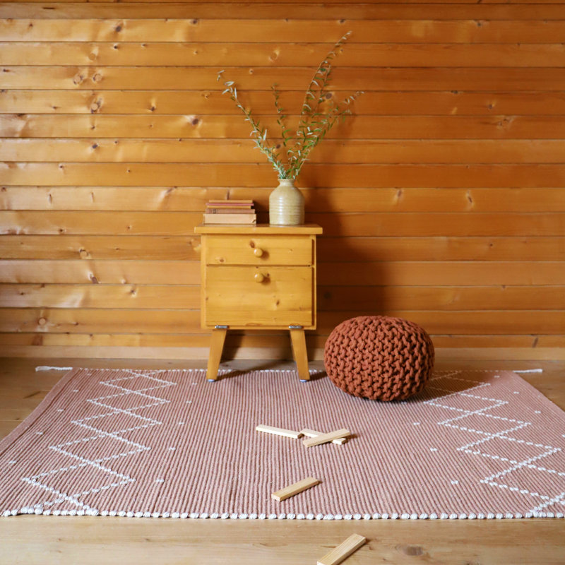 Karstynn Solid Colour Hand Woven 100cm X 150cm Area Rug