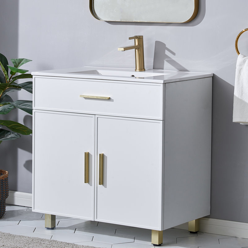 Ensemble de meuble-lavabo simple 30 po blanc moderne