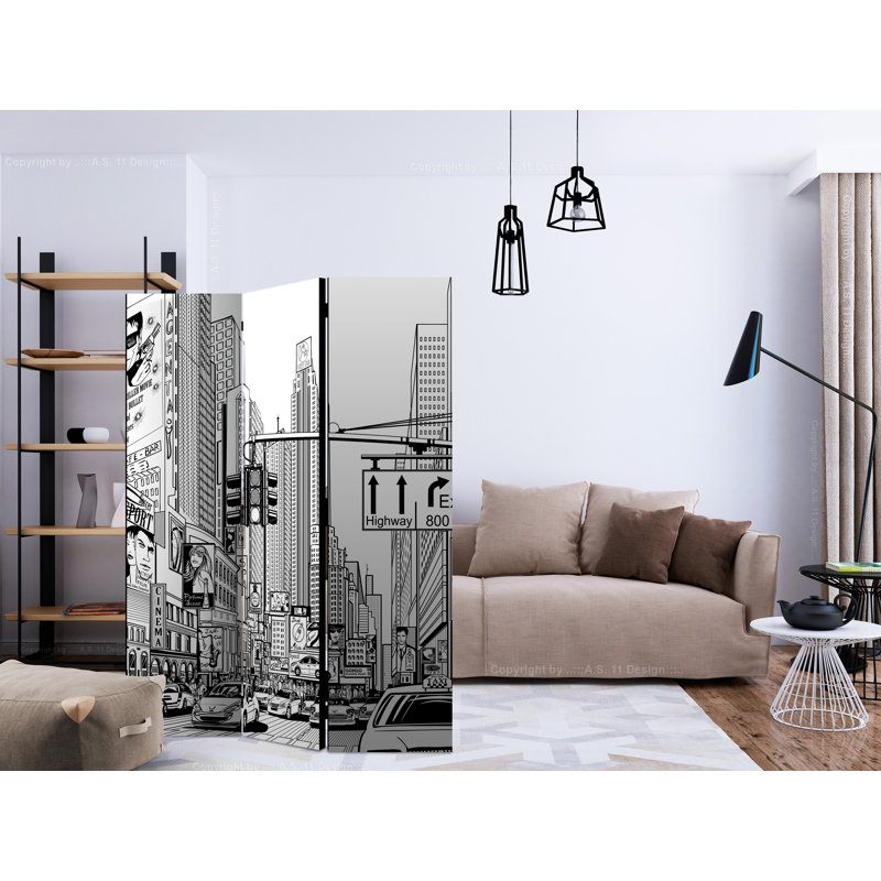 135cm W x 172cm H 3 - Panel Wood Folding Room Divider