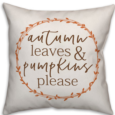  Autumn Leaves and Pumpkins Please Throw Pillow