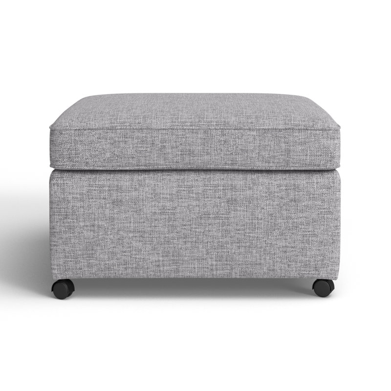 Rika Upholstered Ottoman, Zuma Pumice Textured Linen
