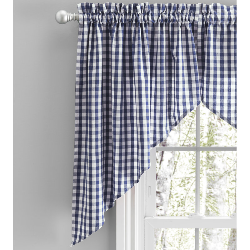 Alula Cotton Swag Window Valance, Navy Blue, 70" W x 36" L