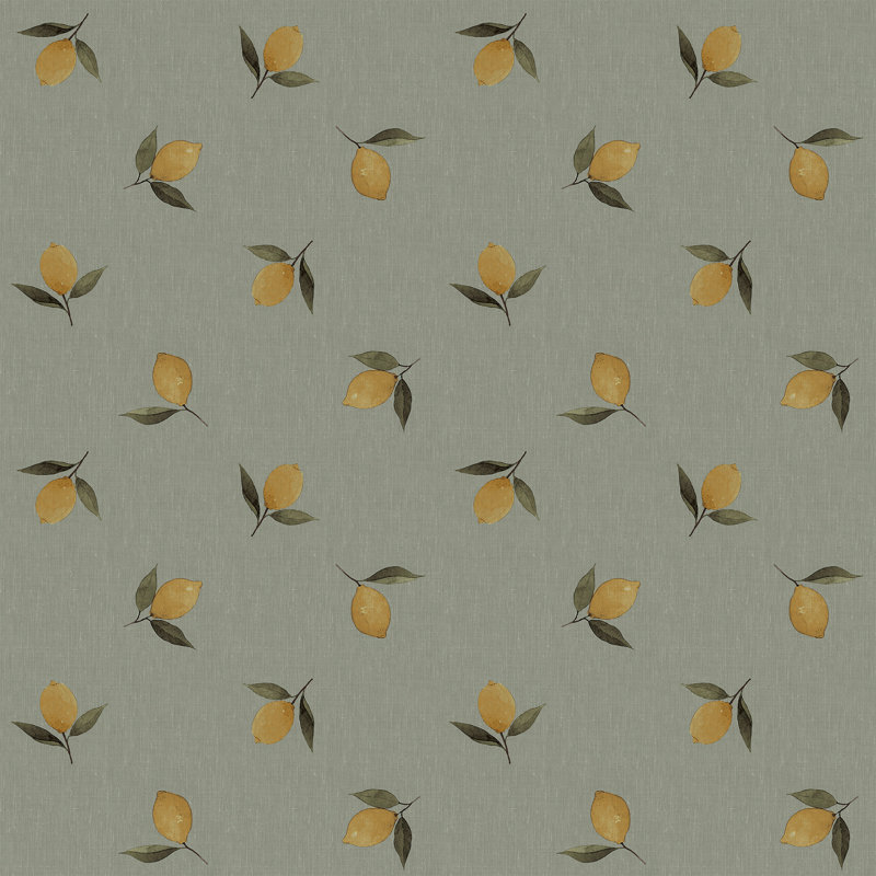 Sophie Allport Lemons Soft Linen Wallpaper, Green