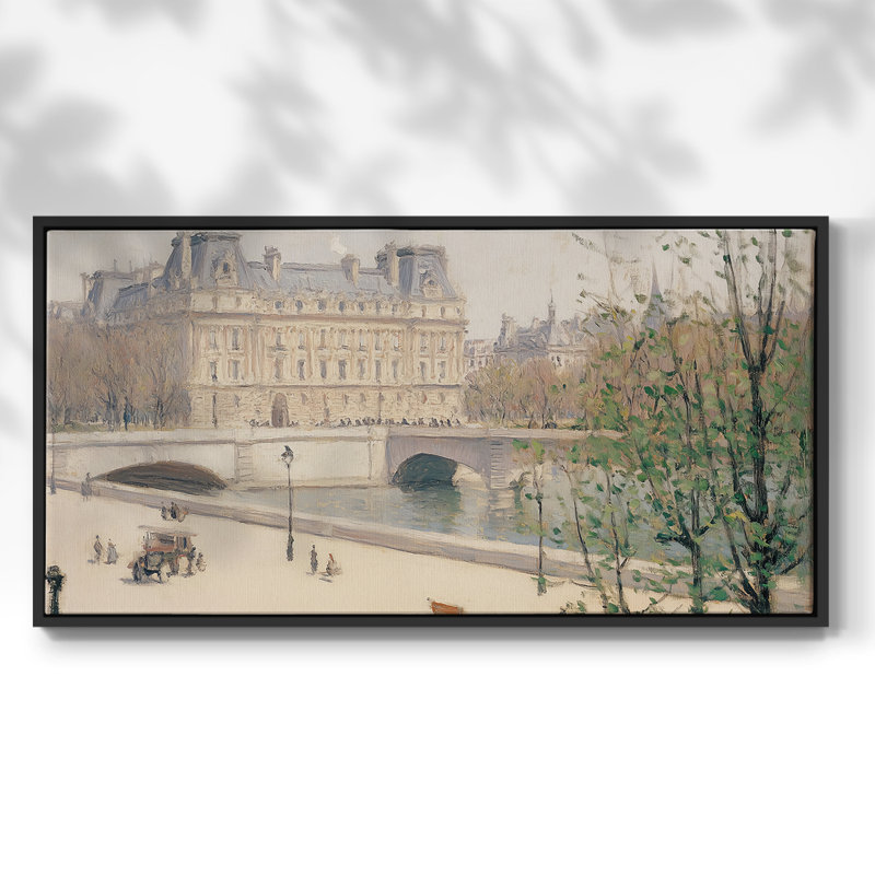 Série paysage - Lxxviii - Toile tendue avec châssis encadré - Prêt à être accroché, H 25 po x l 49 po, Noir